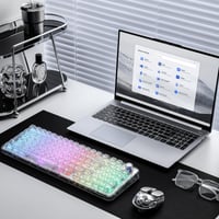 YUNZII X98 QMK/VIA Bezdrôtová mechanická herná klávesnica, biela, Crystal Switch, tri režimy BT5.0/2.4GHz/USB-C, hot-swap, RGB, otočný gombík, Mac/Win 9
