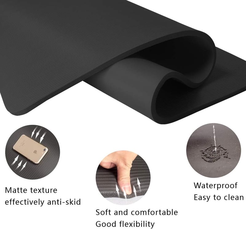 YUREN Extra széles jógaszőnyeg 200x130cm 10-15mm vastag NBR fitness mat