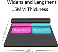 YUREN Extra széles jógaszőnyeg 200x130cm 10-15mm vastag NBR fitness mat 2