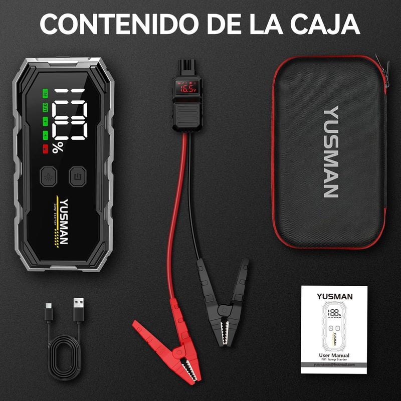 YUSMAN F01 Jump Starter Power Bank autóindítóval és töltővel