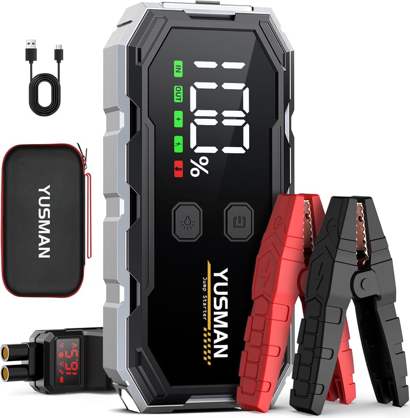 YUSMAN F01 Jump Starter Power Bank autóindítóval és töltővel