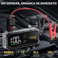 YUSMAN F02 indító power bank jump starter autóhoz, akkumulátortöltő bikakábel kapcsokkal és kijelzővel 2