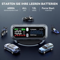 YUSMAN Jump Starter power bank 26800 mAh 6000A PD 65W benzin és 12L dízel kényszerindítás 400 lumen LED 2