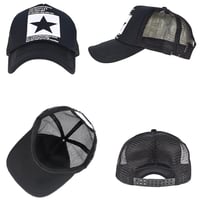 Yutdeng Šiltovka Unisex Pánska Dámska Hip Hop Trucker Snapback s motívom pentagramu sieťovaná letná šiltovka proti slnku čierna 3