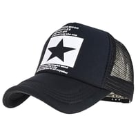 Yutdeng Šiltovka Unisex Pánska Dámska Hip Hop Trucker Snapback s motívom pentagramu sieťovaná letná šiltovka proti slnku čierna 1