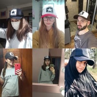 Yutdeng Šiltovka Unisex Pánska Dámska Hip Hop Trucker Snapback s motívom pentagramu sieťovaná letná šiltovka proti slnku čierna 6