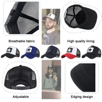 Yutdeng Šiltovka Unisex Pánska Dámska Hip Hop Trucker Snapback s motívom pentagramu sieťovaná letná šiltovka proti slnku čierna 2