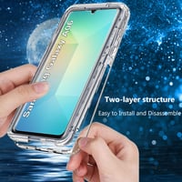 Yutwo 360° nárazuvzdorné puzdro pre Samsung Galaxy A06 4G s integrovanou ochranou displeja – priehľadné 6