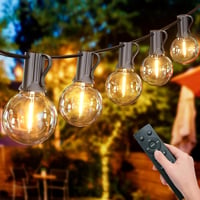 Yuusei 60m Kültéri LED Fényfüzér Távirányítóval - 100+4 G40 Vízálló IP45 Meleg Fehér Izzó Kerti Partikhoz, Teraszra, Esküvőre 1