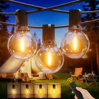Yuusei kültéri LED fényfüzér 2x50 m távirányítóval IP45 vízálló dimmelhető G40 120 és 4 izzó kert, pavilon, erkély, esküvő 1