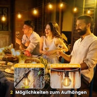 Yuusei kültéri LED fényfüzér 2x50 m távirányítóval IP45 vízálló dimmelhető G40 120 és 4 izzó kert, pavilon, erkély, esküvő 8