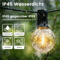 Yuusei kültéri LED fényfüzér 2x50 m távirányítóval IP45 vízálló dimmelhető G40 120 és 4 izzó kert, pavilon, erkély, esküvő 3