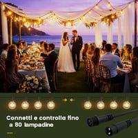 Ghirlandă luminoasă LED de exterior Yuusei pentru grădină, 15 m, cu variator de intensitate, rezistentă la apă IP45, cu 18 + 1 becuri tip glob G40 incasabile, pentru foișor și terasă 7