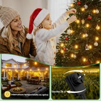 Ghirlandă luminoasă LED de exterior Yuusei pentru grădină, 15 m, cu variator de intensitate, rezistentă la apă IP45, cu 18 + 1 becuri tip glob G40 incasabile, pentru foișor și terasă 5