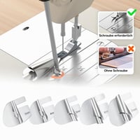 Set 5 piese picioruș de tivit îngust YUUTIAL pentru mașină de cusut - 3/4/5/6/7 mm, set piciorușe de tivire 3