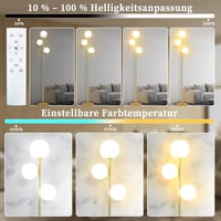 YuveSeqin arany állólámpa távirányítóval, 3 E27 LED izzóval, nappali hálószoba irodai lámpa 170 cm 4