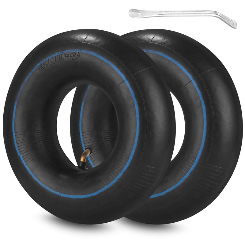 Yuxava 2 buc. Cameră de aer 3.00-4 pentru roată cărucior 260x85 mm, pentru roabă și cărucior de transport, cu valvă în unghi, tub de schimb pentru anvelopă pneumatică