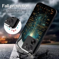 YUXING tok Xiaomi 13T / 13T Pro-hoz, cyberpunk geometriai mintás üveg hátlap 4