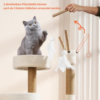yuyuepetzone 126 cm magas macskavár, macskavilla kaparófával, hálóval és játékokkal 5