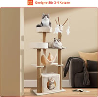 yuyuepetzone 126 cm magas macskavár, macskavilla kaparófával, hálóval és játékokkal 4