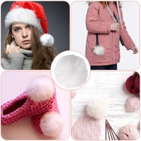 YUYWWAN 6 pomponuri din blană artificială 7 cm alb, globuri decorative pufoase rotunde pentru căciuli, eșarfe, mănuși, genți, decorațiuni de brad, DIY 4