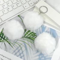YUYWWAN 6 pomponuri din blană artificială 7 cm alb, globuri decorative pufoase rotunde pentru căciuli, eșarfe, mănuși, genți, decorațiuni de brad, DIY 3