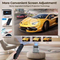 YUZINO 4K Projektor - Elektromos Fókusz, 15000L Fényerő, Full HD 1080P Natív Felbontás, WiFi, Bluetooth, Hordozható Házimozi Okostelefonhoz 2