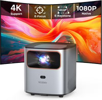 YUZINO 4K Projektor - Elektromos Fókusz, 15000L Fényerő, Full HD 1080P Natív Felbontás, WiFi, Bluetooth, Hordozható Házimozi Okostelefonhoz 1