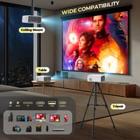 YUZINO X26 4K Mini Projektor 18000L Full HD 1080P WiFi Bluetooth - Elektromos Fókusz, Zoom Funkcióval, Otthoni Mozi és Kültéri Vetítés, HDMI 8