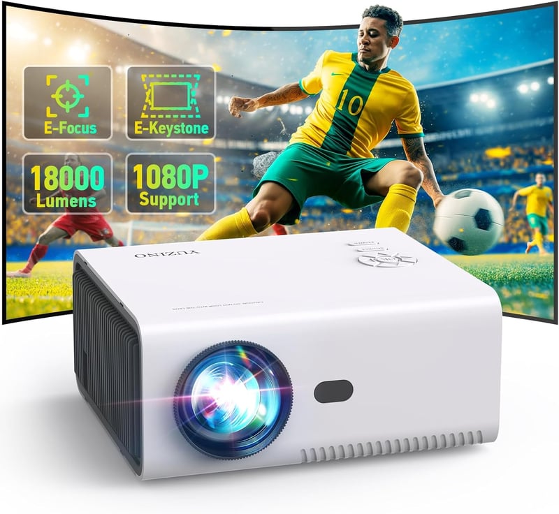 YUZINO X26 4K Mini Projektor 18000L Full HD 1080P WiFi Bluetooth - Elektromos Fókusz, Zoom Funkcióval, Otthoni Mozi és Kültéri Vetítés, HDMI