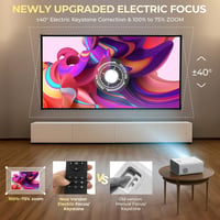 YUZINO X26 4K Mini Projektor 18000L Full HD 1080P WiFi Bluetooth - Elektromos Fókusz, Zoom Funkcióval, Otthoni Mozi és Kültéri Vetítés, HDMI 3