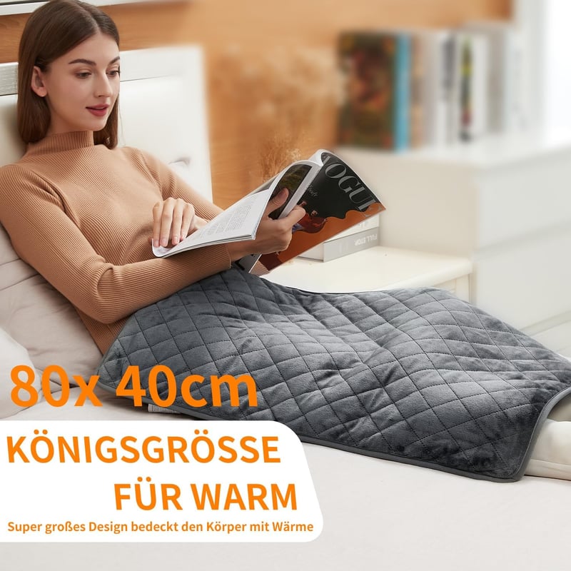 Yuzonc Elektromos Melegítőpárna 80x40cm - 6 Hőfokozat, Automatikus Kikapcsolás, Mosható, Extra Nagy Méret Hátra, Vállra, Hasra
