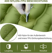 Yuzonc Önfelfújó Kempingmatrac - 10 cm Vastag Hálózsák Alátét Beépített Párnával és Lábpumpával - Ultrakönnyű Túramatrac Kültéri Használatra - Green & Blue 3