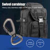 YVIFEVG Forgó Karabiner Kutyapóráz Rozsdamentes Acél 2db Fekete 9