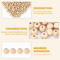 700 ks prírodných drevených korálikov s dierkou 10 mm na remeselné a makramé projekty, súprava prírodných drevených korálikov na hobby a DIY 4