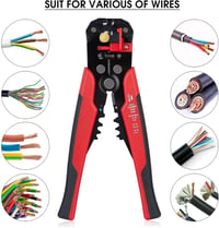 Clește automat pentru dezizolat YWHWXB 3 în 1, roșu-negru, 10-24AWG, 0,2-6,0mm², pentru tăiere și sertizare 4