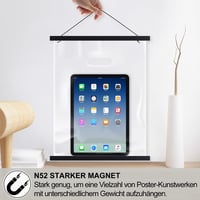 Ramă magnetică din lemn pentru postere Ywlake 120 cm, ramă foto din lemn natural, suport suspendat pentru afișe 120x80 120x60 cm, negru, set de 2 bucăți 4