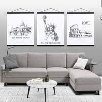 Ramă magnetică din lemn pentru postere Ywlake 120 cm, ramă foto din lemn natural, suport suspendat pentru afișe 120x80 120x60 cm, negru, set de 2 bucăți 5