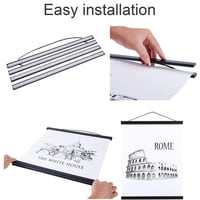 Ramă magnetică din lemn pentru postere Ywlake 120 cm, ramă foto din lemn natural, suport suspendat pentru afișe 120x80 120x60 cm, negru, set de 2 bucăți 2