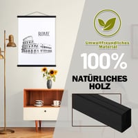 Ramă magnetică din lemn pentru postere Ywlake 120 cm, ramă foto din lemn natural, suport suspendat pentru afișe 120x80 120x60 cm, negru, set de 2 bucăți 3