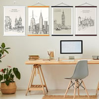 Ramă magnetică din lemn pentru postere Ywlake 120 cm, ramă foto din lemn natural, suport suspendat pentru afișe 120x80 120x60 cm, negru, set de 2 bucăți 6