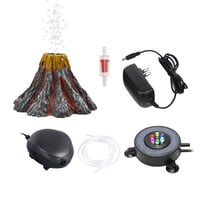 Set Decorațiune Vulcan pentru Acvariu YWNYT, Piatră de Aer cu Lumină LED Multicoloră, Ornament cu Bule pentru Acvariu și Pești 1