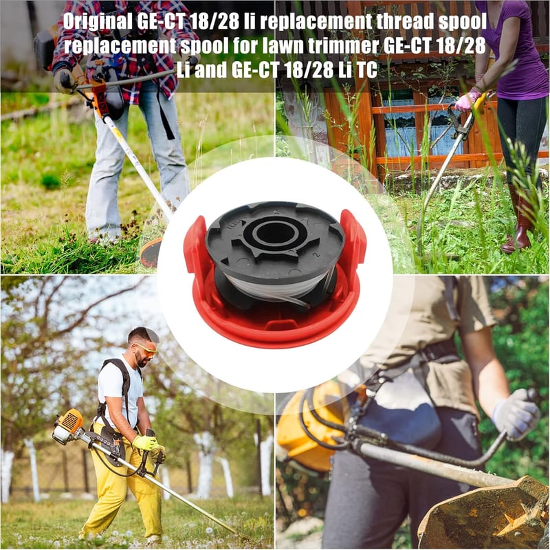 YWNYT Fűkasza Cséve Einhell GE-CT 18/28 Li-hez, 1,6mm Nylon Vágófonal 10db + 2 Sapka