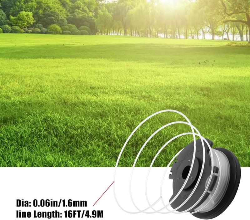 YWNYT Fűkasza Cséve Einhell GE-CT 18/28 Li-hez, 1,6mm Nylon Vágófonal 10db + 2 Sapka