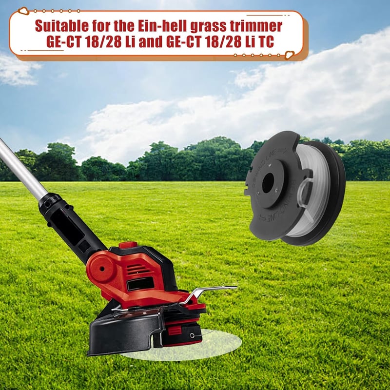 YWNYT Fűkasza Cséve Einhell GE-CT 18/28 Li-hez, 1,6mm Nylon Vágófonal 10db + 2 Sapka