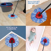 YWSHF zamjenska glava za mop kompatibilna sa sustavom RinseClean s 2 spremnika, mikrofibra nastavak za čišćenje tvrdih podnih površina 3