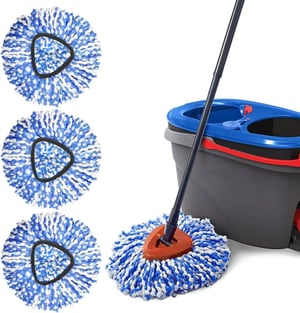 YWSHF zamjenska glava za mop kompatibilna sa sustavom RinseClean s 2 spremnika, mikrofibra nastavak za čišćenje tvrdih podnih površina