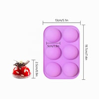 YXHZVON silikónová forma na pologule, 4 ks, forma na čokoládu so 6 jamkami na guľky, želé, puding a penové dezerty, fialová 2