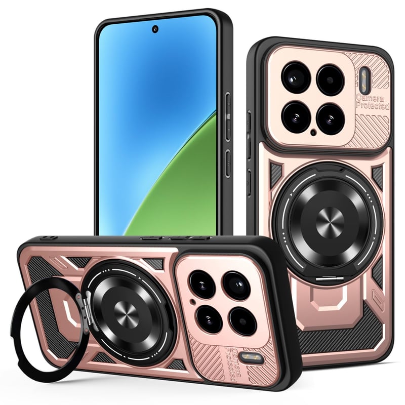 Puzdro YXINDAFU pre Xiaomi 15, s 360-stupňovým otočným magnetickým krúžkom a stojanom, vojenská ochrana z TPU silikónu a PC, odolné voči nárazom a poškriabaniu, pre Xiaomi 15 5G