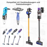 Suport de perete YYBO pentru aspiratoare verticale și de mână, cu depozitare accesorii, economisire spațiu, negru 5